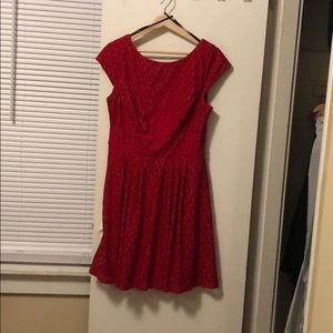 Red mid length dress, perfect for parties!